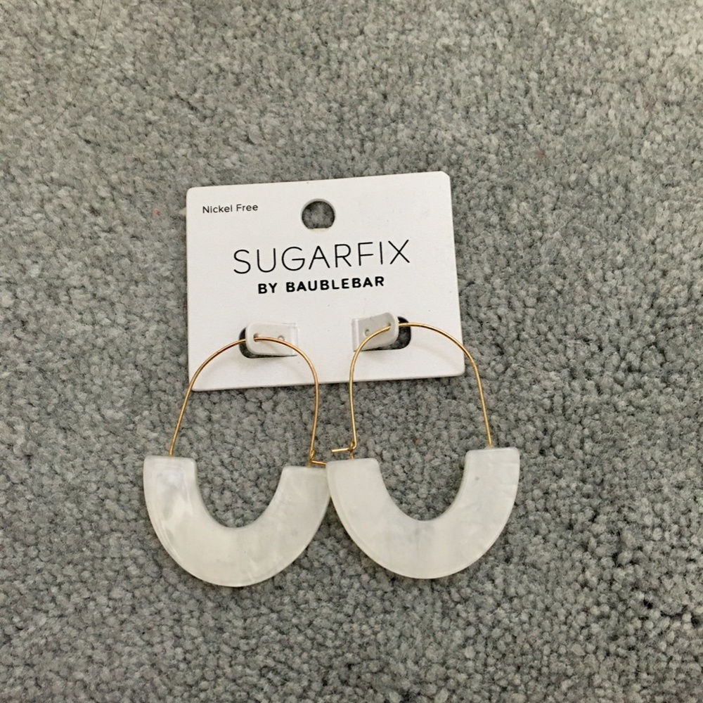 Sugarfix by BaubleBar white resin hoop earrings